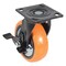Vestil Polyurethane Swivel With Brake Caster 6 In. Diameter x 2 In. Width 837 lb Orange/Silver CST-E6-6X2PUP-SWB - alternate 5
